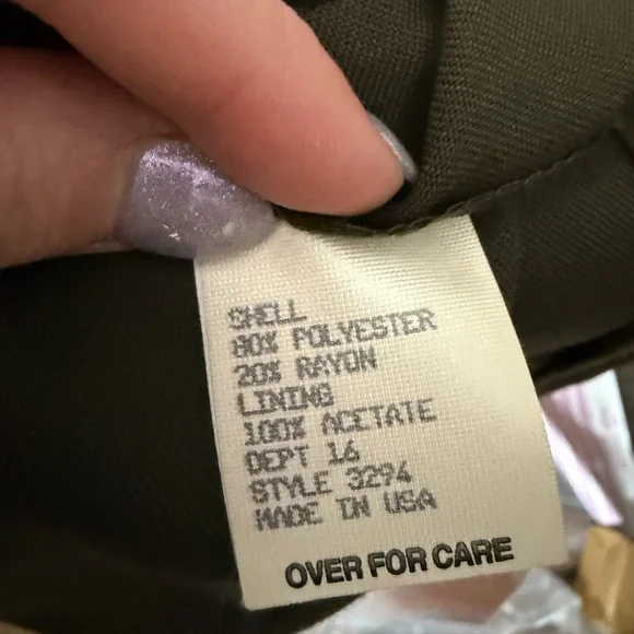 Vintage 90s Olive Green Button Front Midi Skirt High Waist Tailored Minimalist - Picture 12 of 15